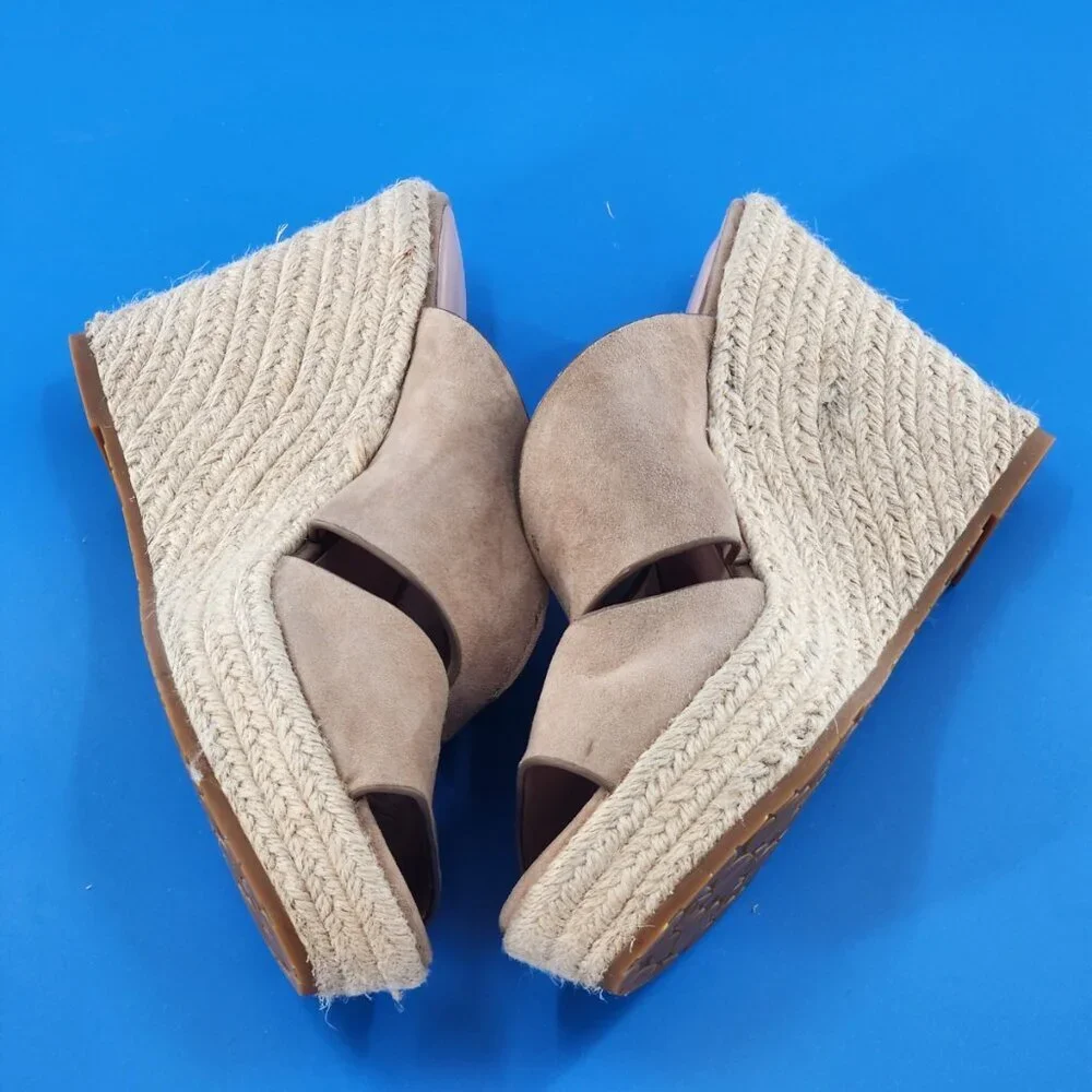 KATE SPADE Tropez Suede Espadrille Platform Wedge Heel Sandals